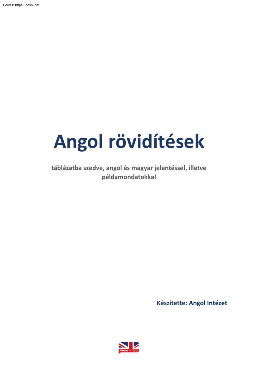 Angol rövidítések