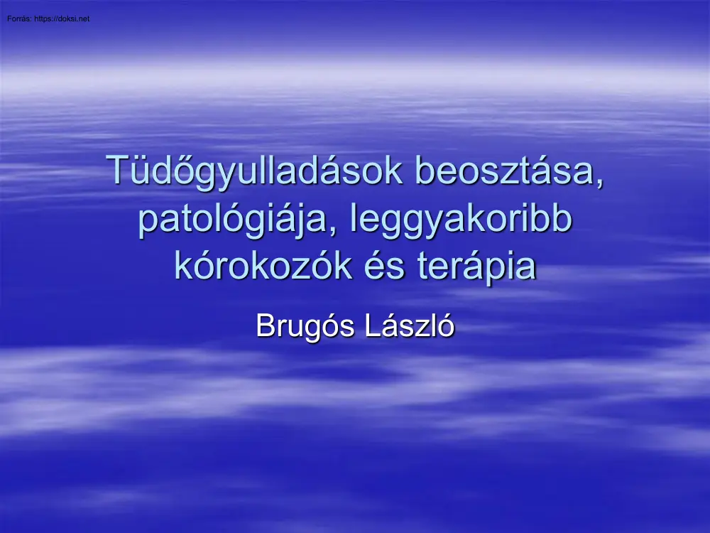 Brugós László - Tüdőgyulladások beosztása, patológiája, leggyakoribb kórokozók és