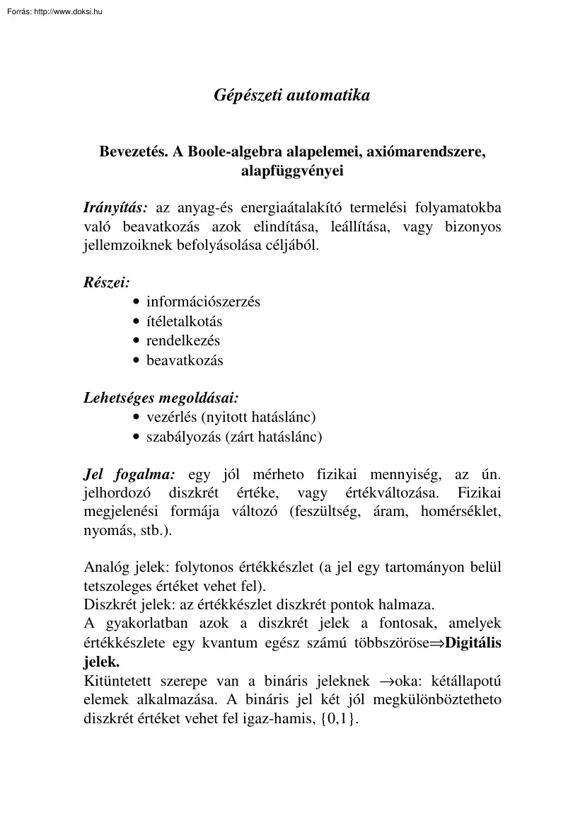 Gépészeti automatika