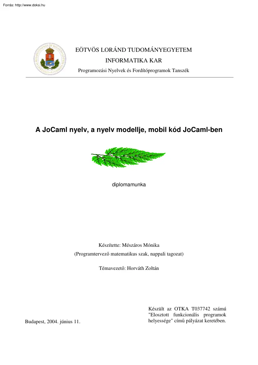 Mészáros Mónika - A JoCaml nyelv