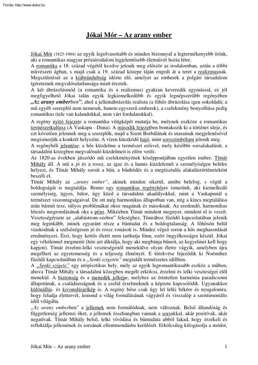 Jókai Mór - Az arany ember