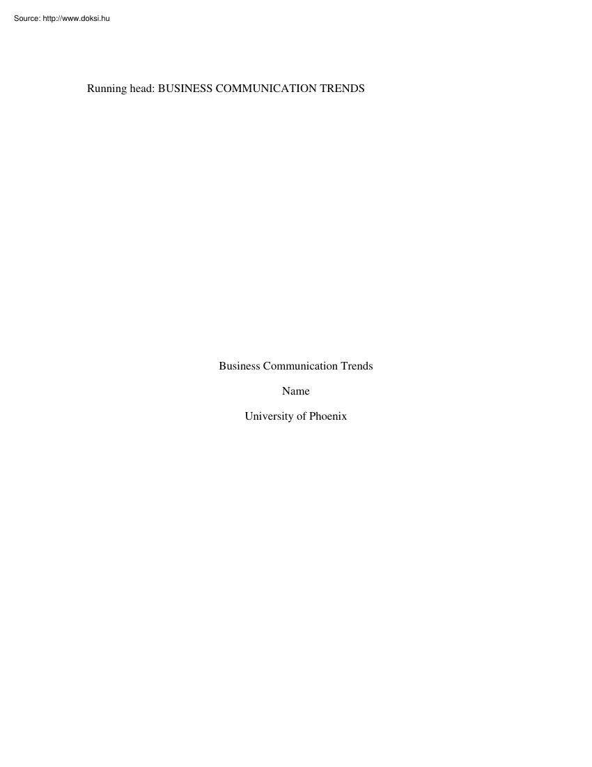 Business communication trends