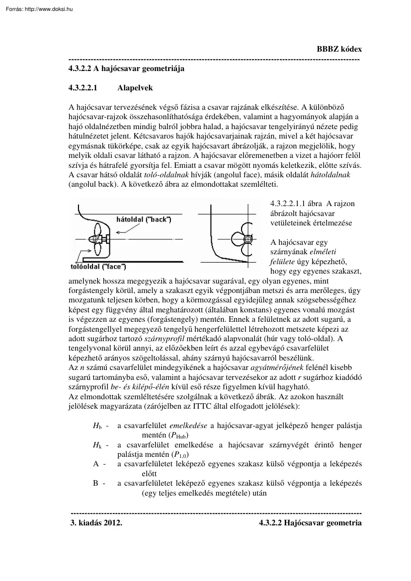 A hajócsavar geometriája