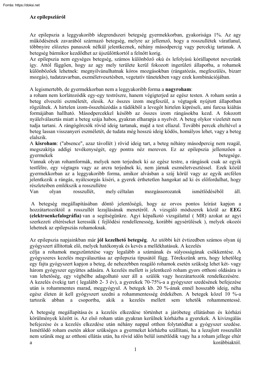 Az epilepsziáról