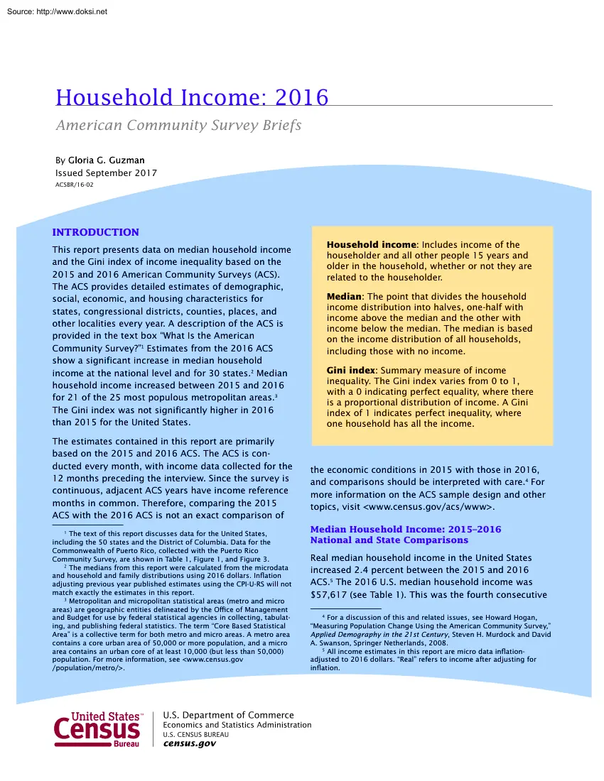 Gloria G. Guzman - Household Income
