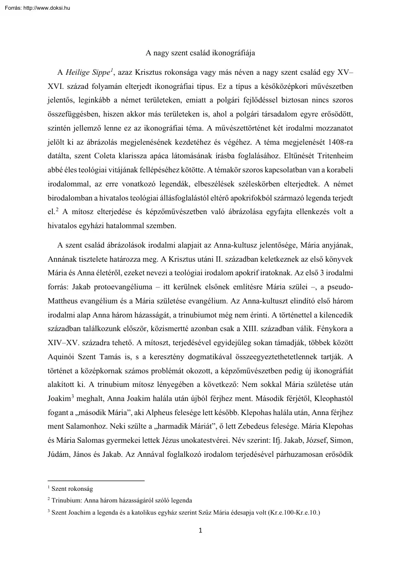 A nagy szent család ikonográfiája