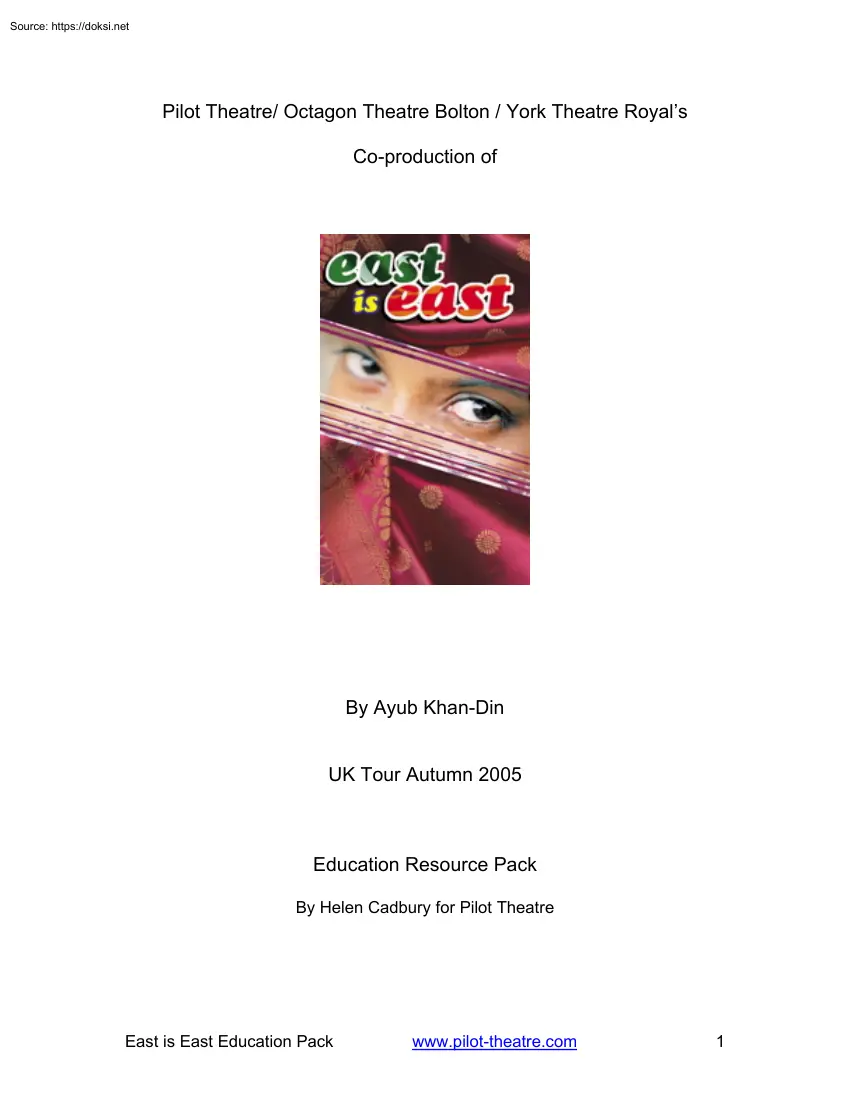 Ayub Khan Din - Pilot Theatre, Octagon Theatre Bolton, York Theatre Royals Coproduction