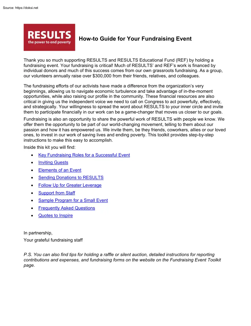 How to Guide for Your Fundraising Event