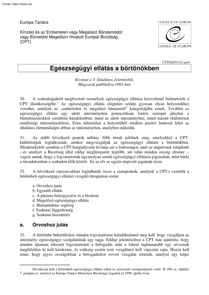 Egészségügyi ellátás a börtönökben