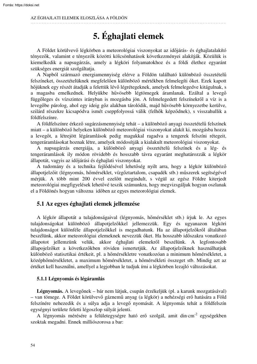 Éghajlati elemek