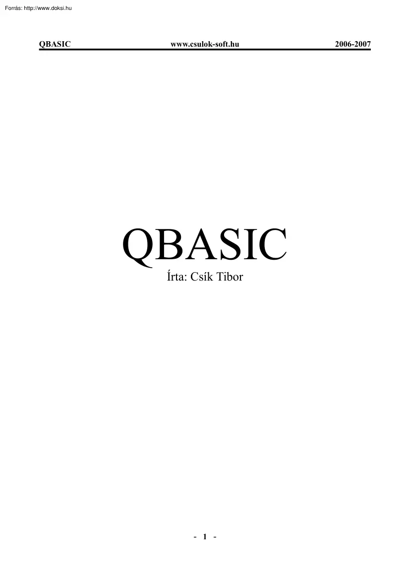 Csík Tibor - QBasic