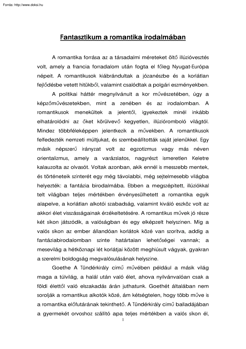 Somogyi Tamás - Fantasztikum a romantika irodalmában