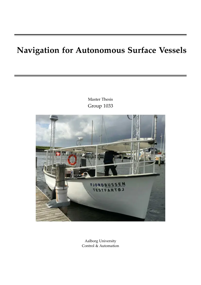 Navigation for Autonomous Surface Vessels