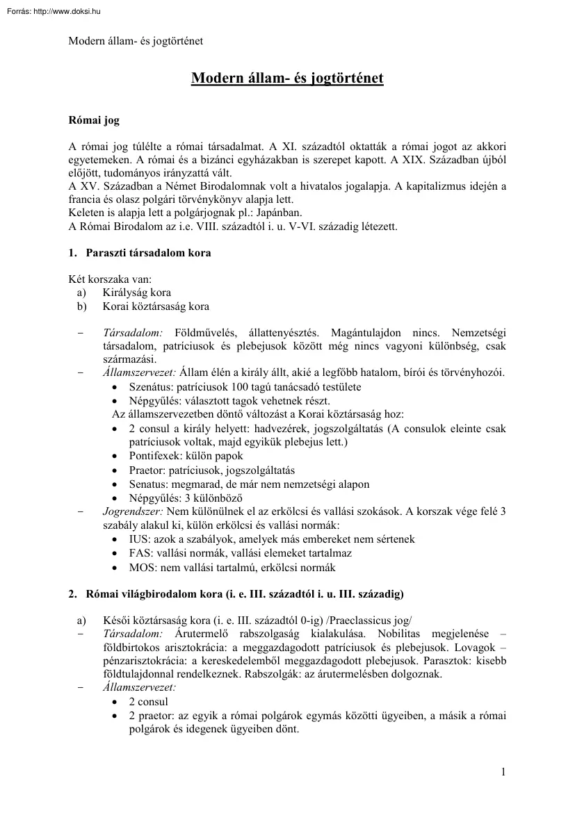 Modern állam- és jogtörténet