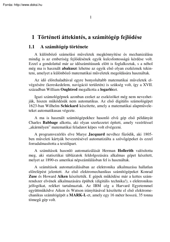 Informatika I. tételek