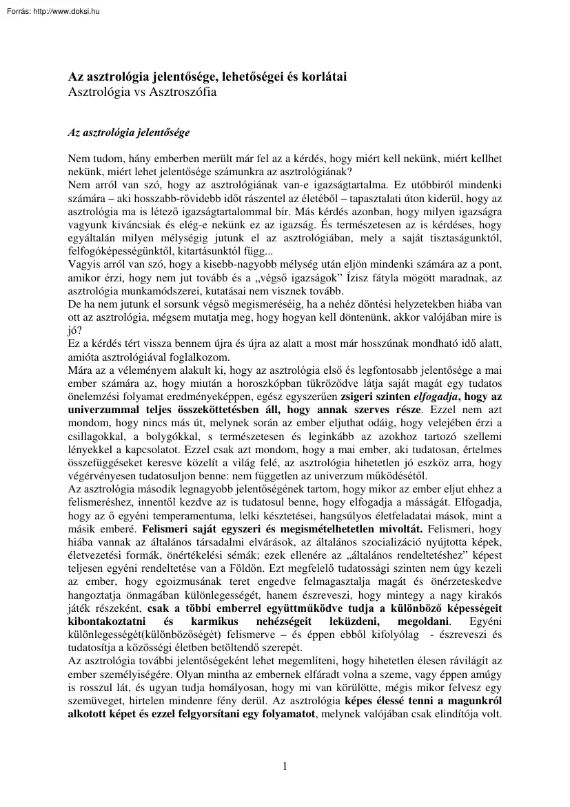 Az asztrológia jelentősége, lehetőségei és korlátai, asztrológia vs asztroszófia