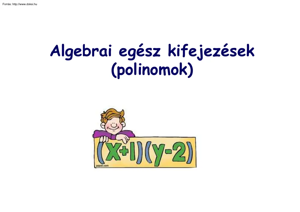 Algebrai egész kifejezések