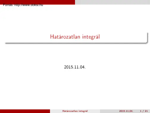 A határozatlan integrál