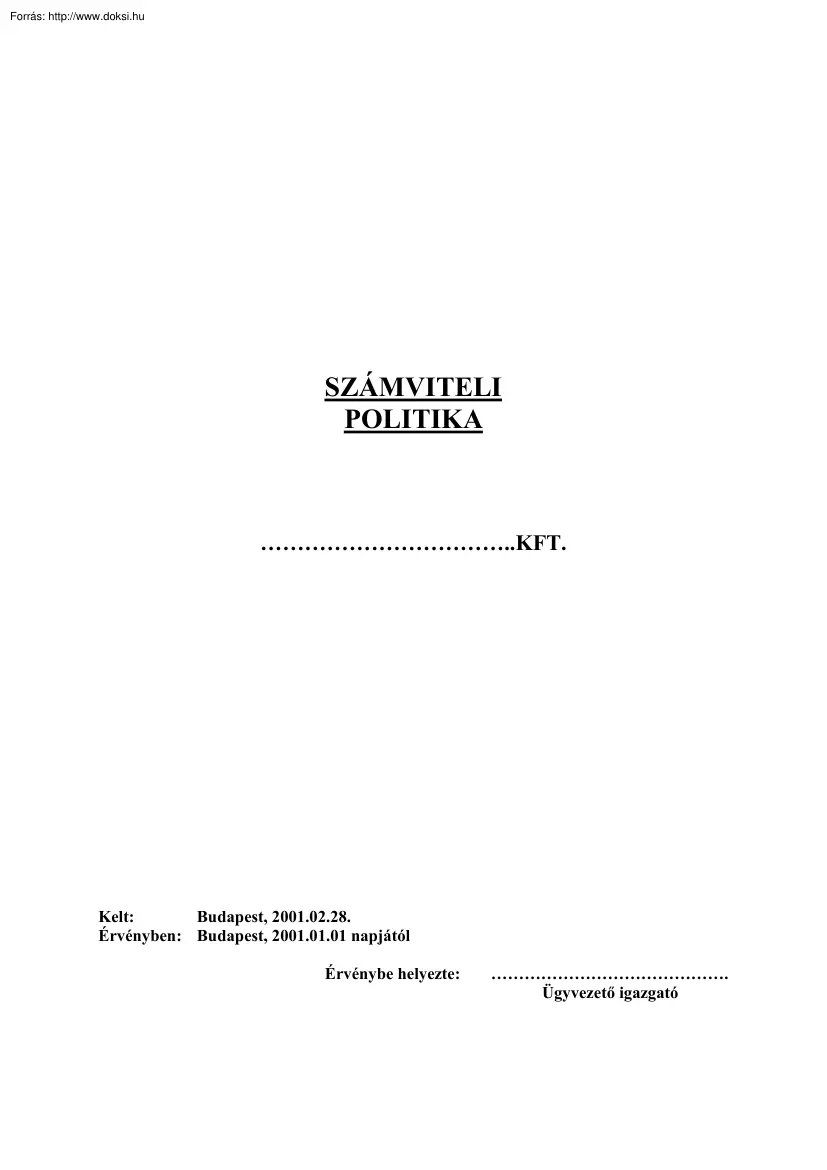 A számviteli politika