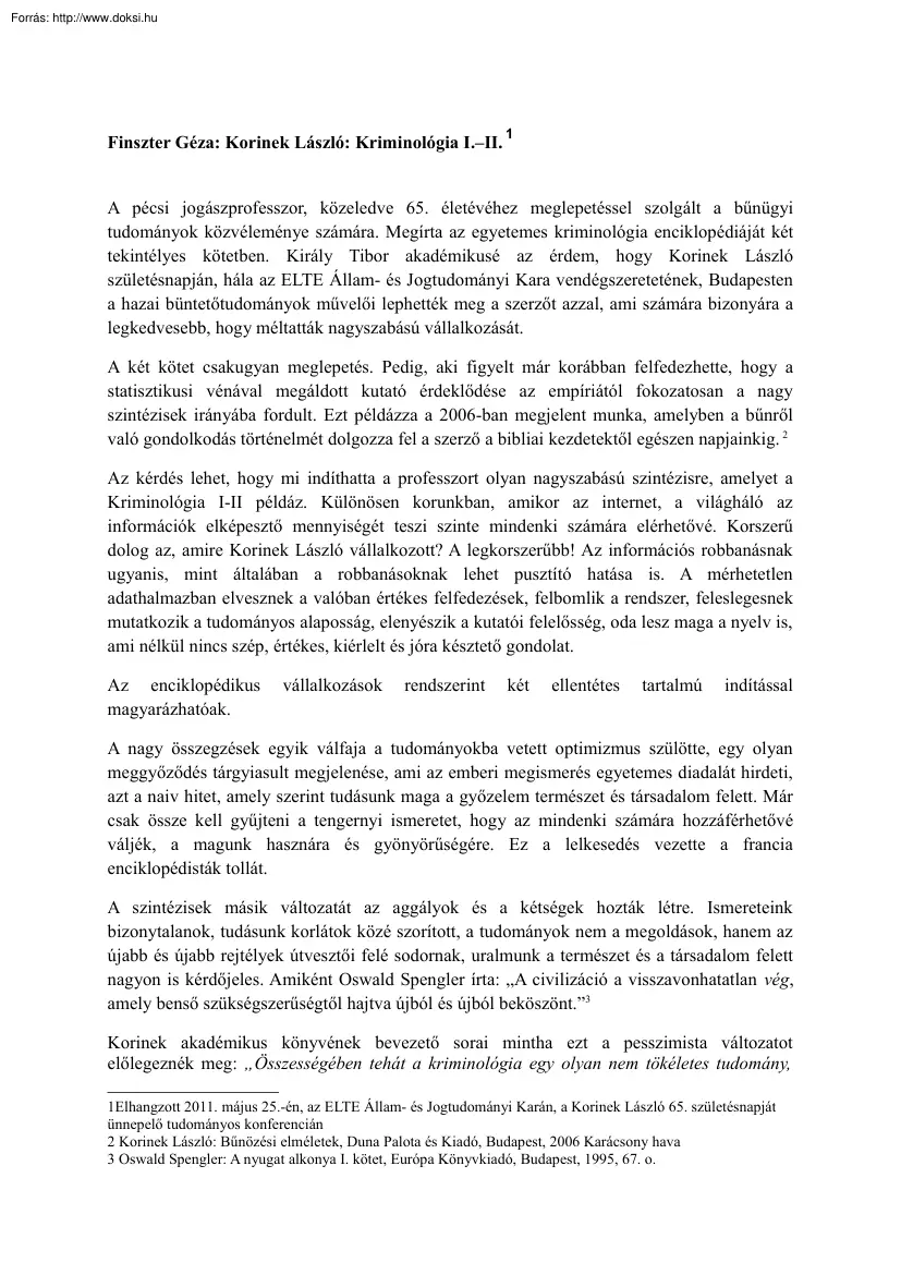 Finszter-Korinek - Kriminológia