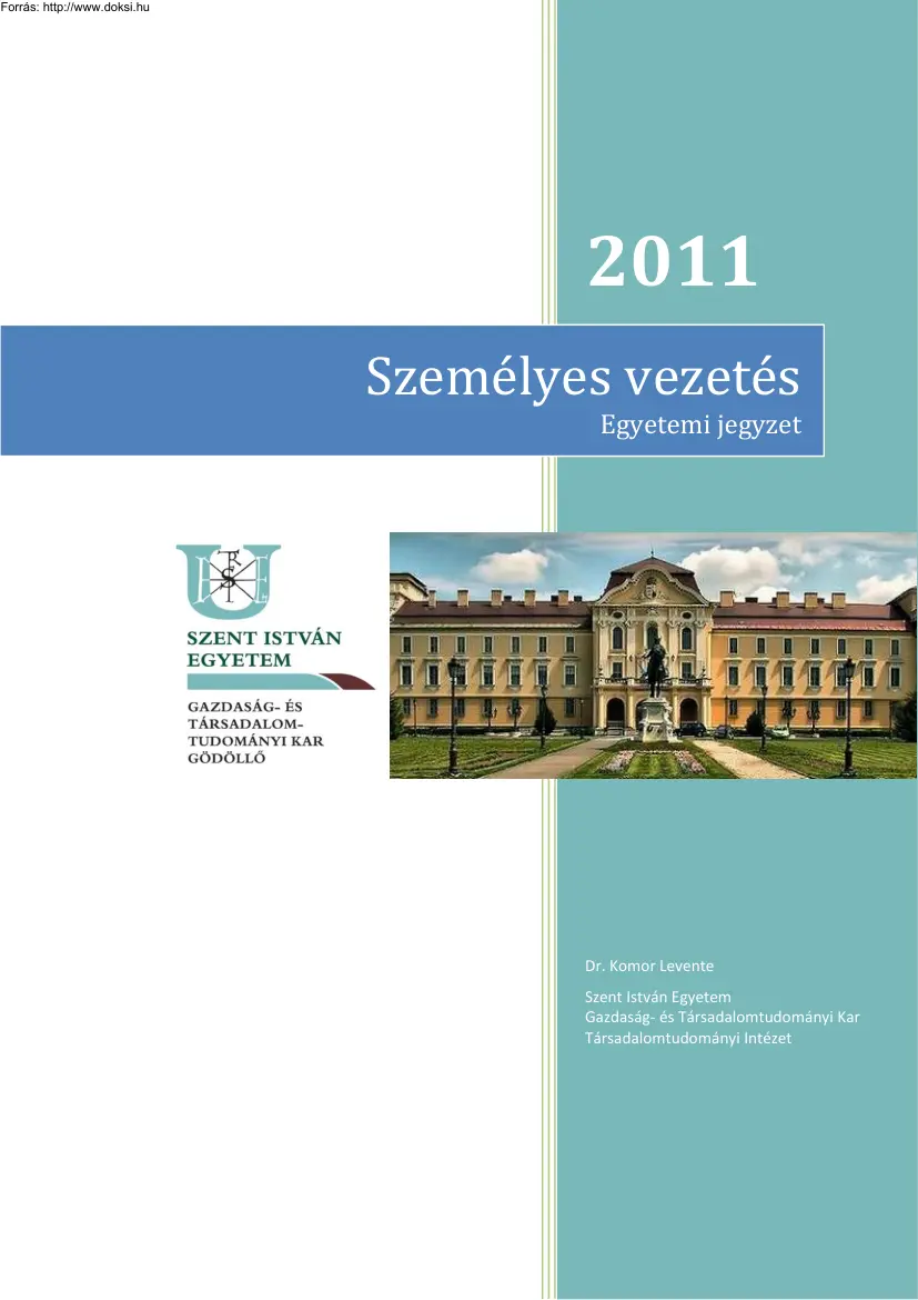 Dr. Komor Levente - Személyes vezetés