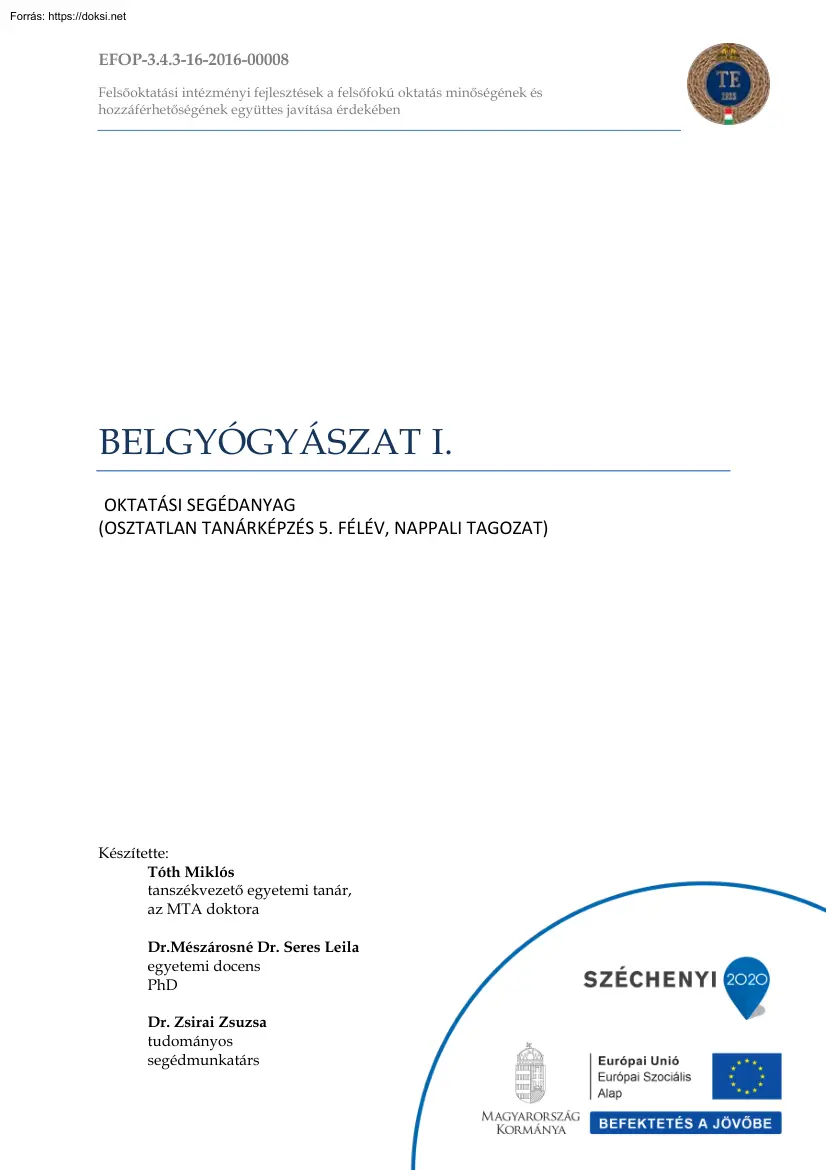 Tóth-Zsirai - Belgyógyászat I