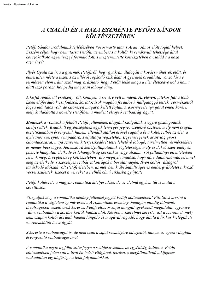 Takaró Edit - A család és a haza eszménye Petőfi Sándor költészetében