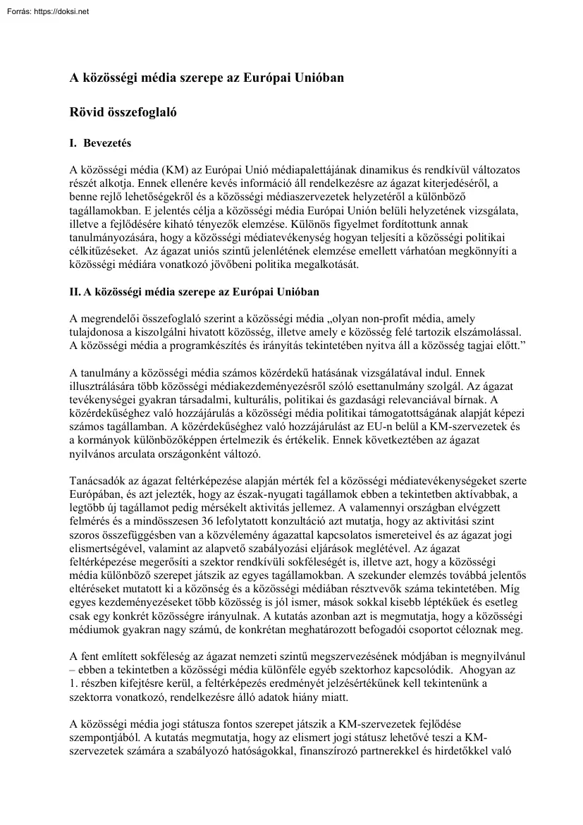 A közösségi média szerepe az Európai Unióban