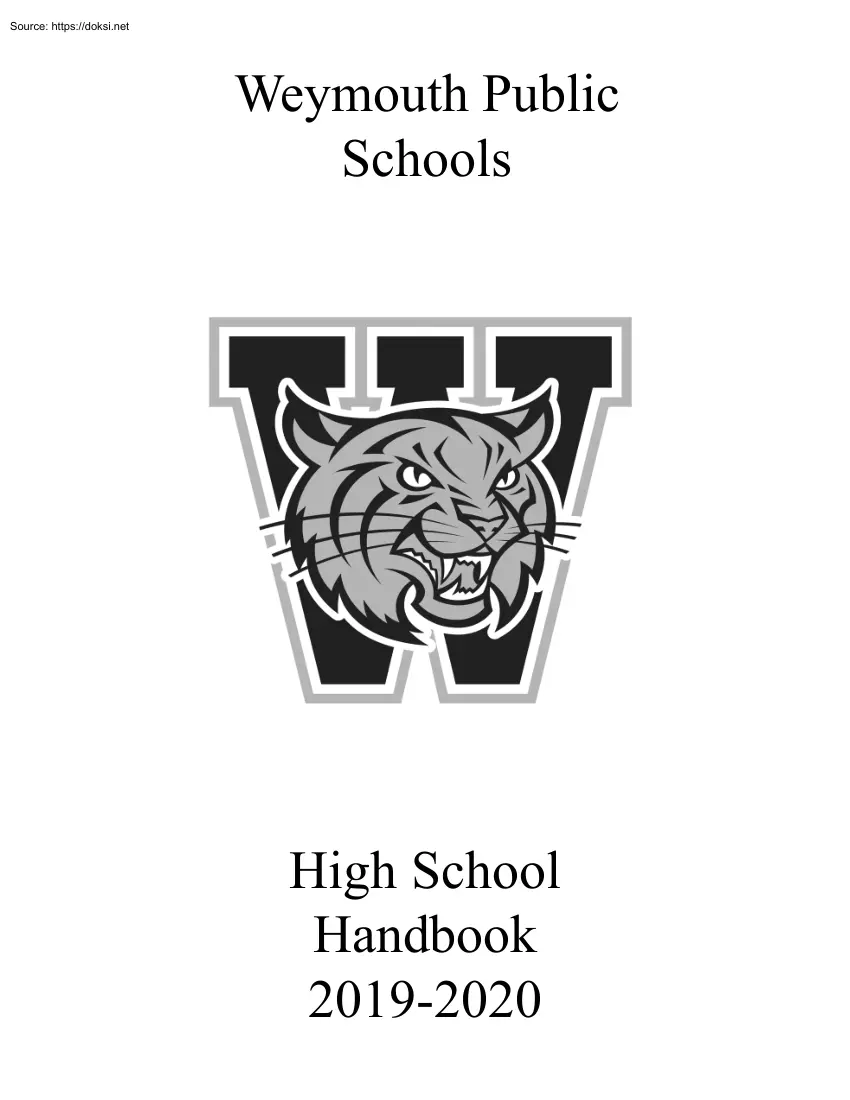 Weymouth Public Schools, High School Handbook