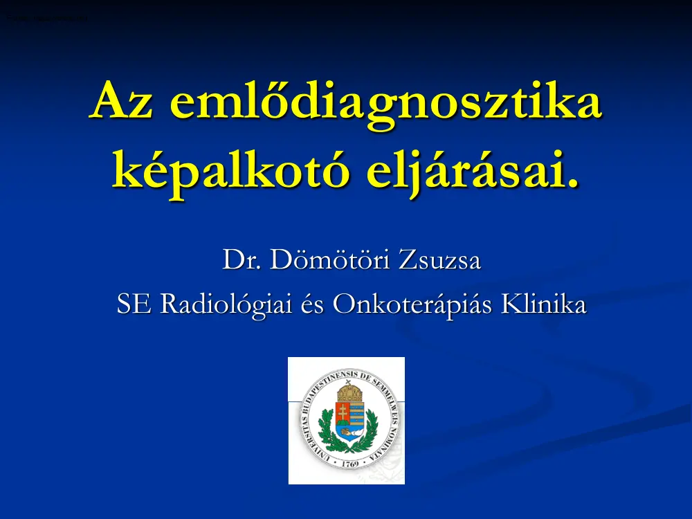 Dr. Dömötöri Zsuzsa - Az emlődiagnosztika képalkotó eljárásai
