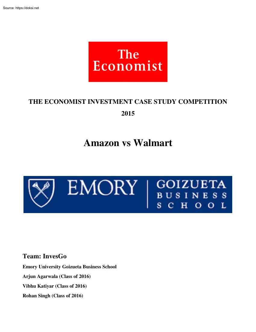 Amazon Vs. Walmart