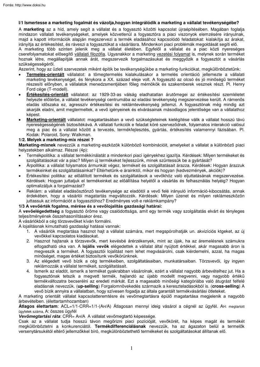 Marketing tételek, 2004