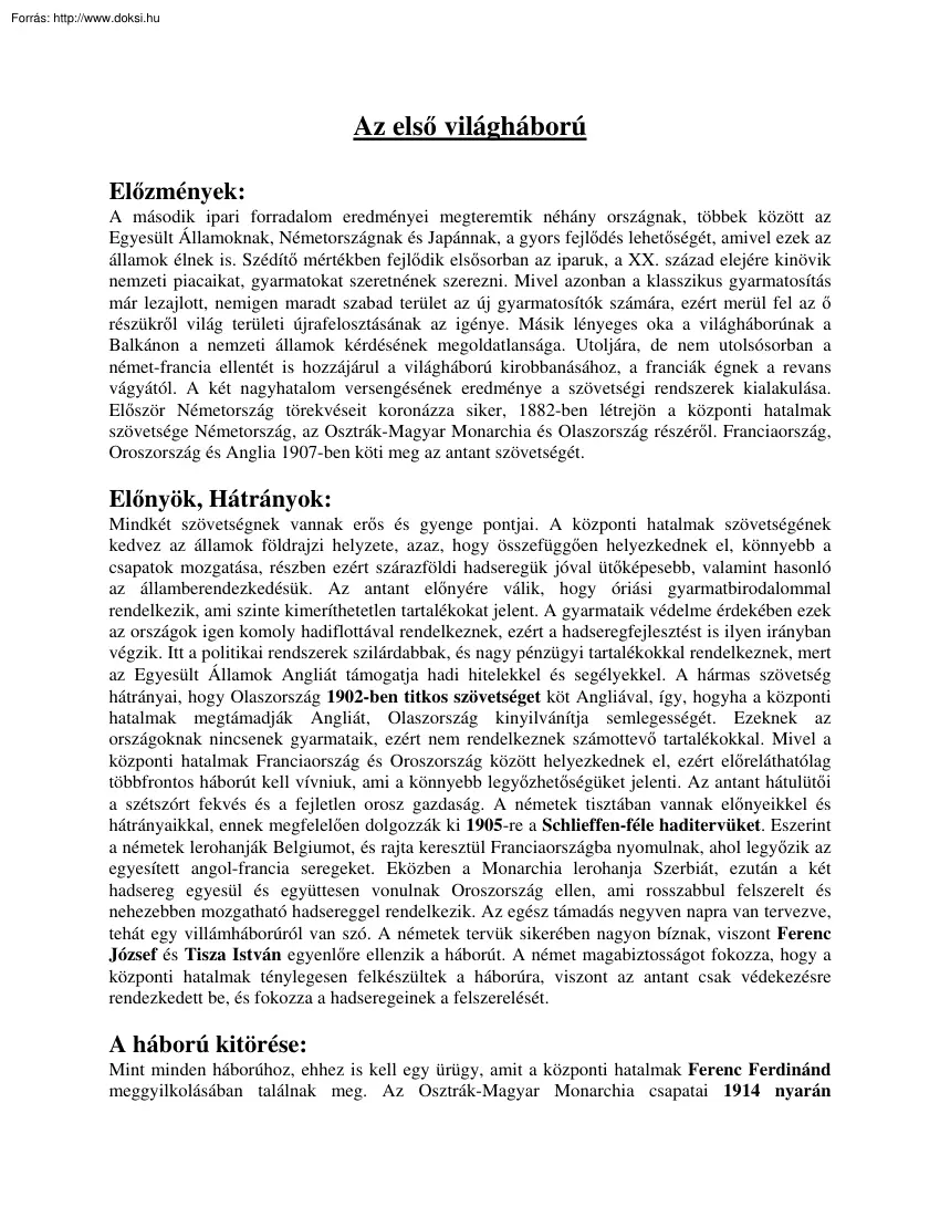 Az első világháború