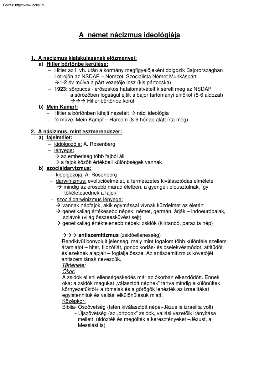 A német nácizmus ideológiája