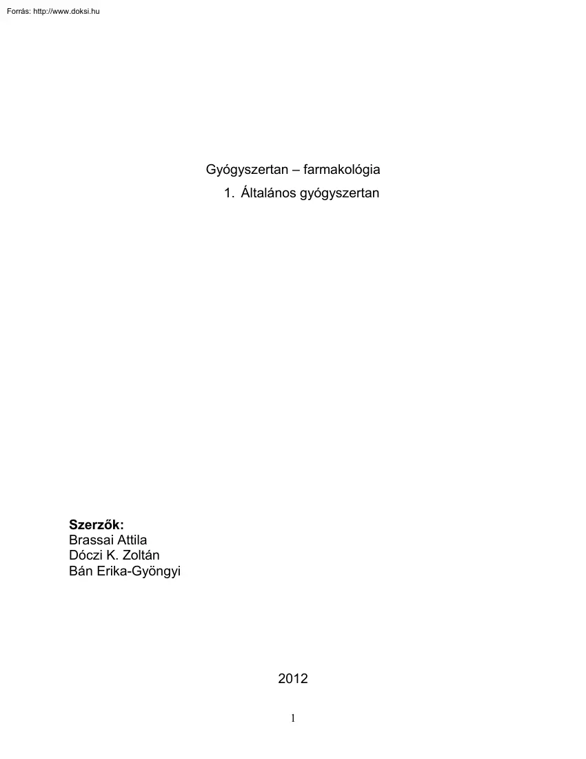 Brassai-Dóczi-Bán - Gyógyszertan, farmakológia