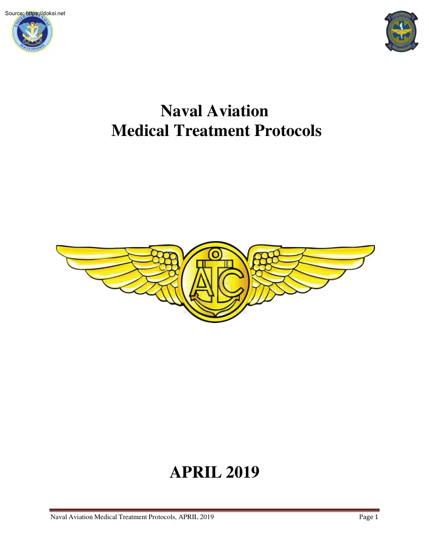 Naval Aviation Medical Treatment Protocols