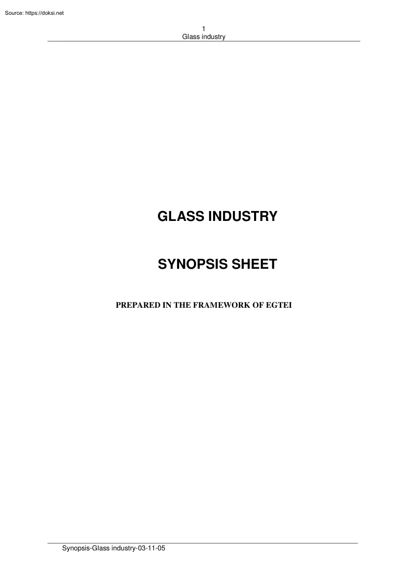 Glass industry