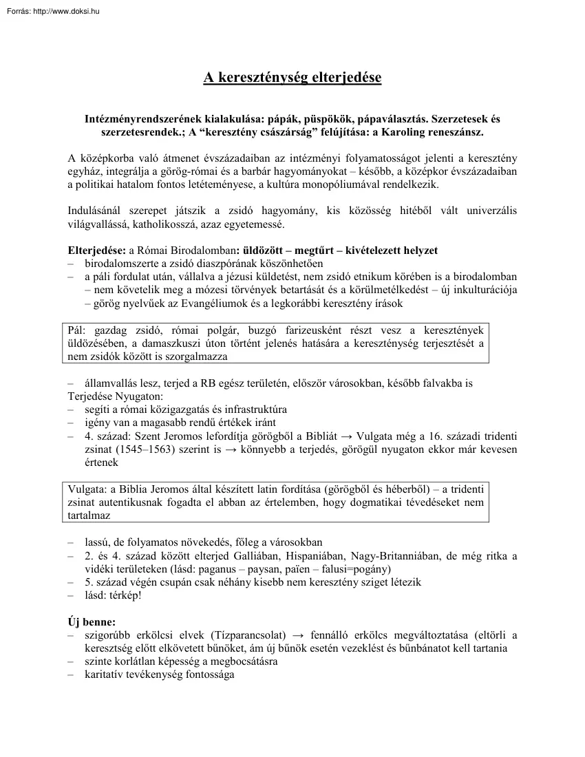 A kereszténység elterjedése