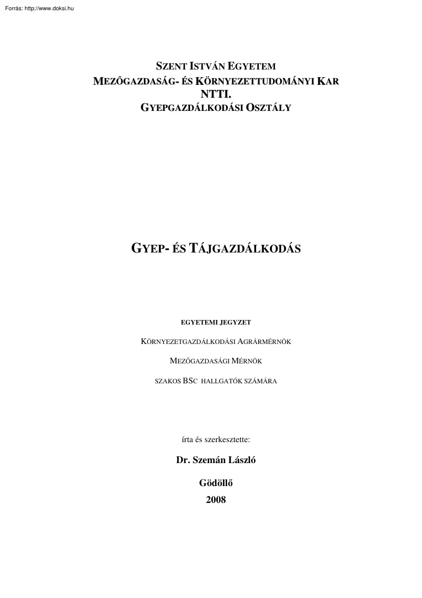 Gyep és tájgazdálkodás