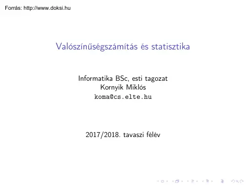 Kornyik Miklós - Valószínűségszámítás és statisztika
