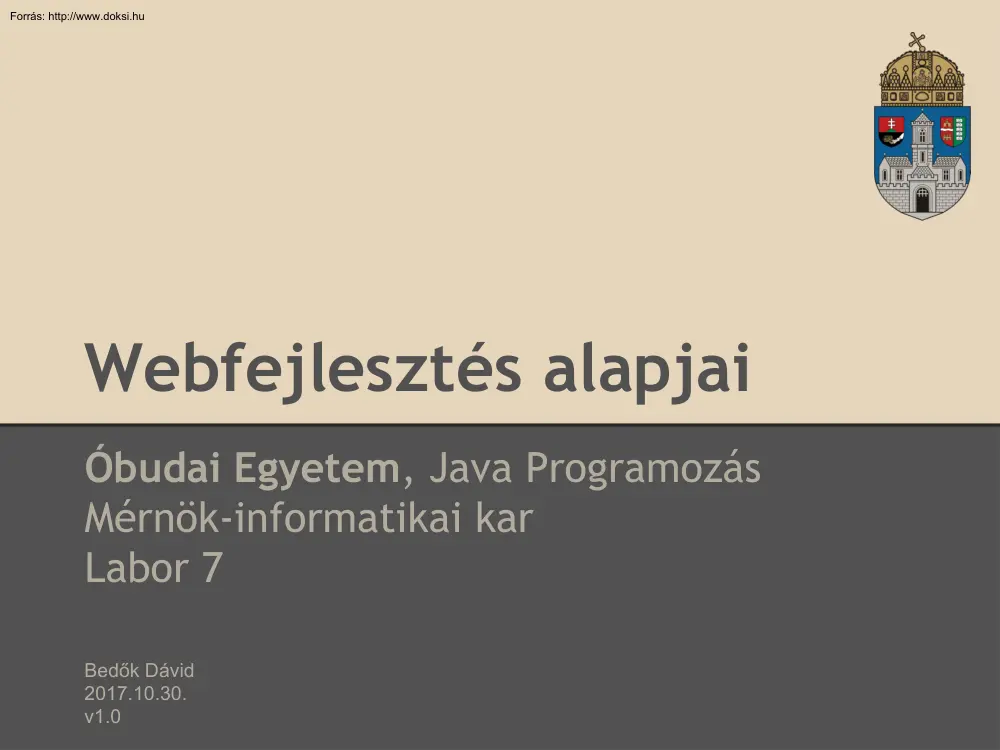 Bedők Dávid - Webfejlesztés alapjai