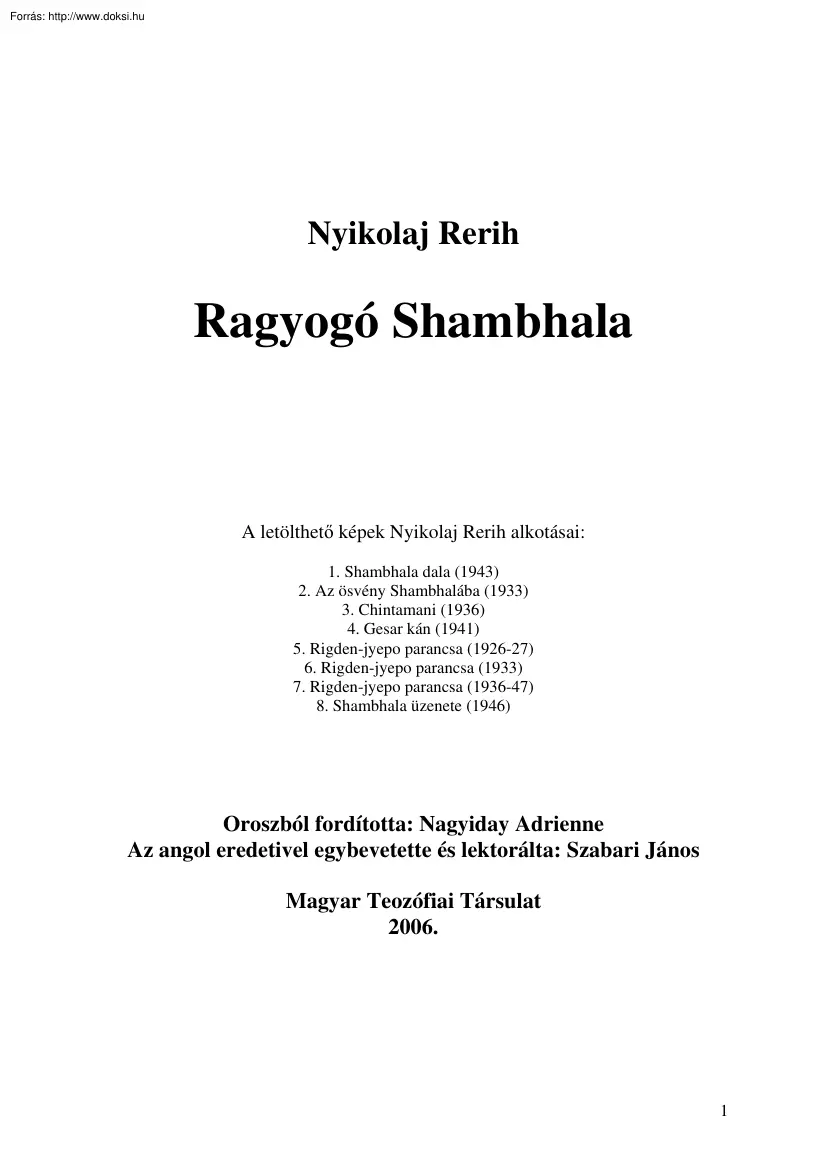 Nyikolaj Rerih - Ragyogó Shambhala