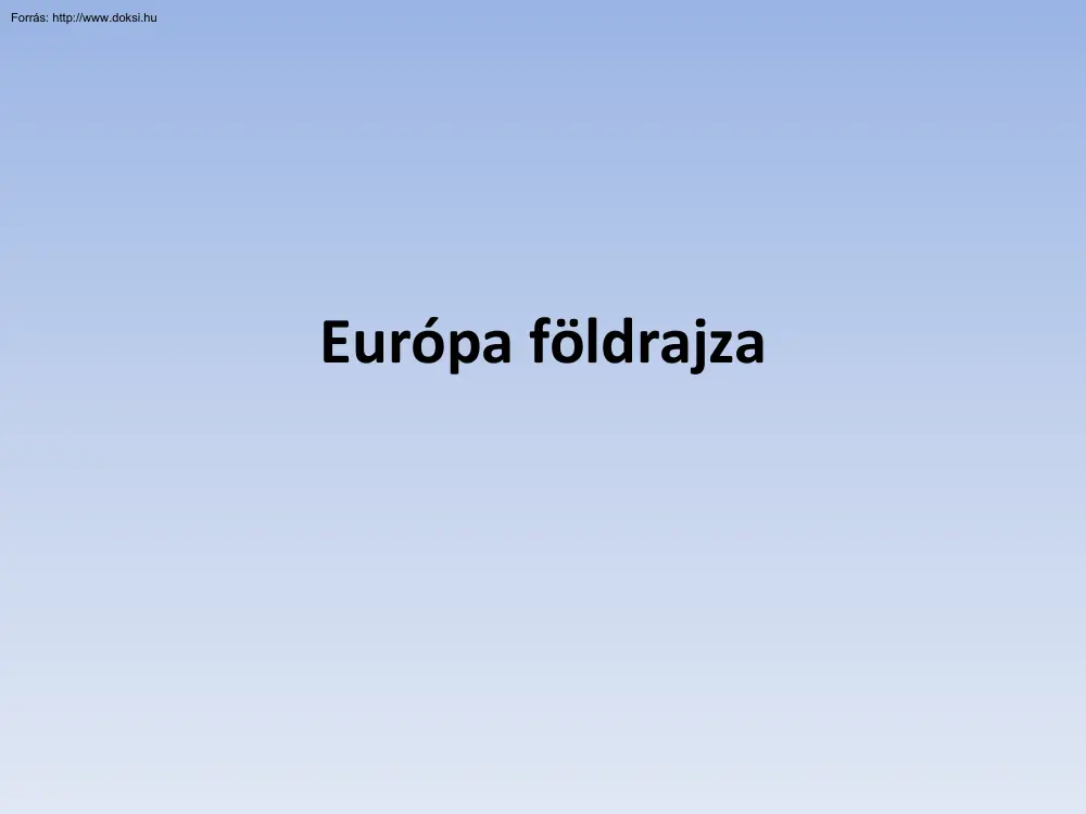 Európa földrajza