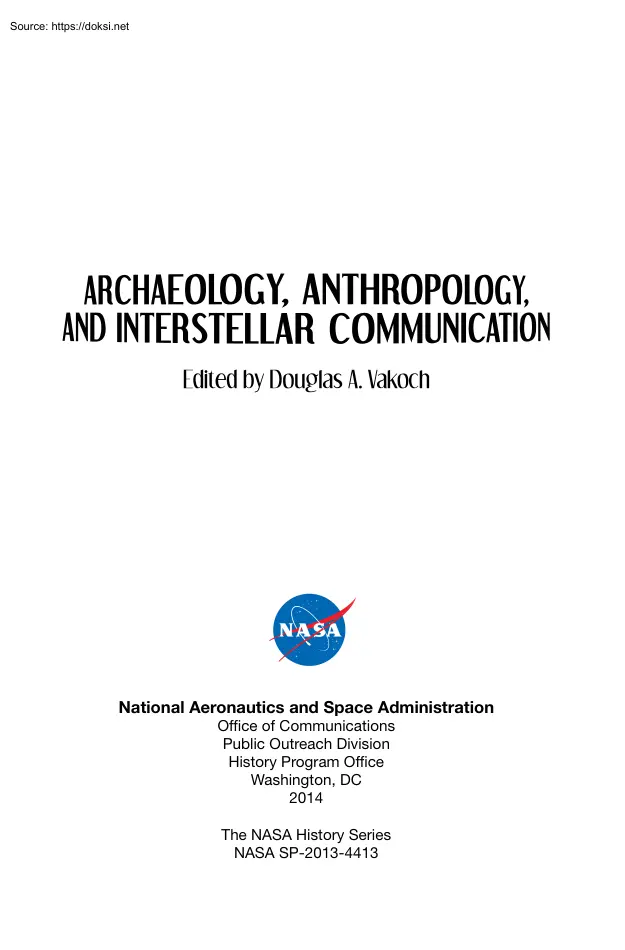Douglas A. Vakoch - Archeology, anthropology and interstellar communication