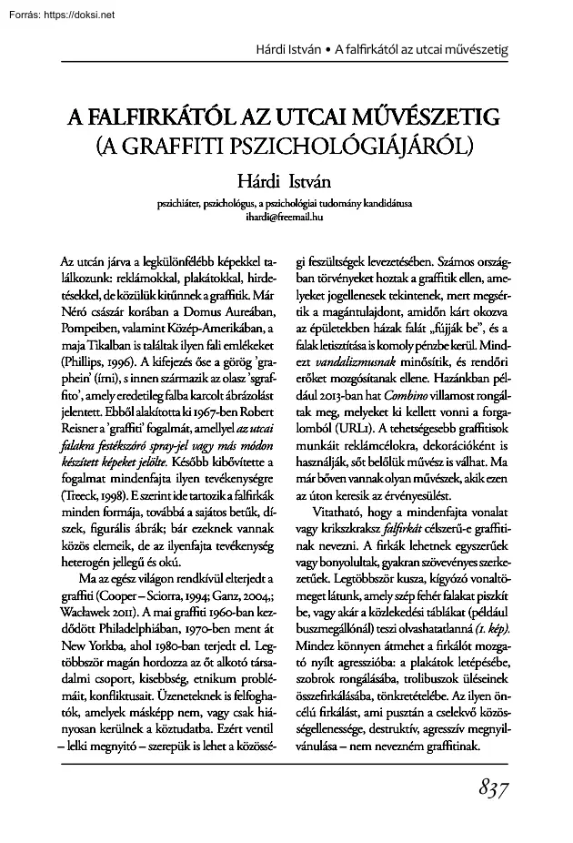 Hárdi István - A falfirkától az utcai művészetig