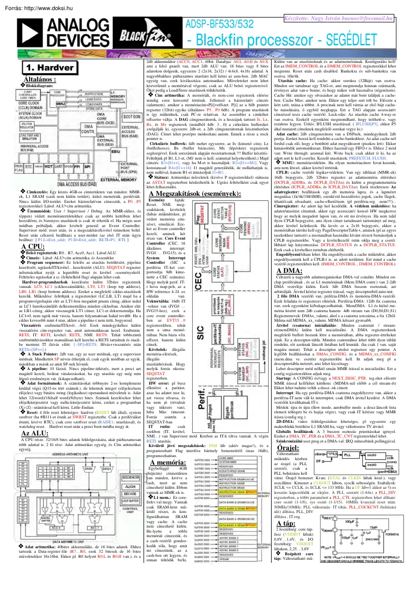 Nagy István - ADSP-BF533 Blackfin processzor segédlet