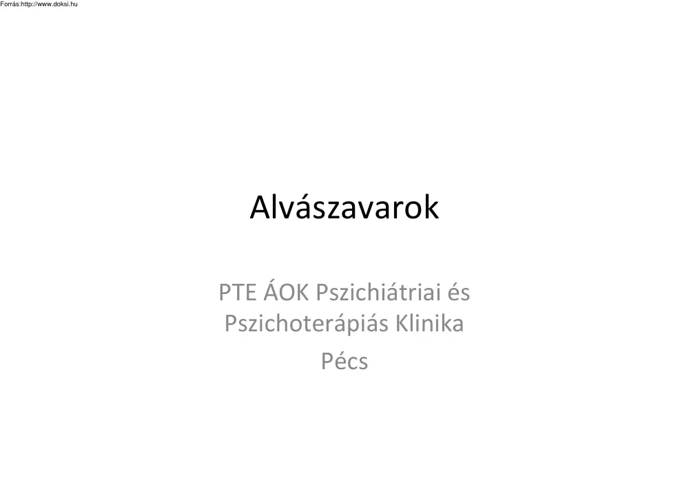 Alvászavarok