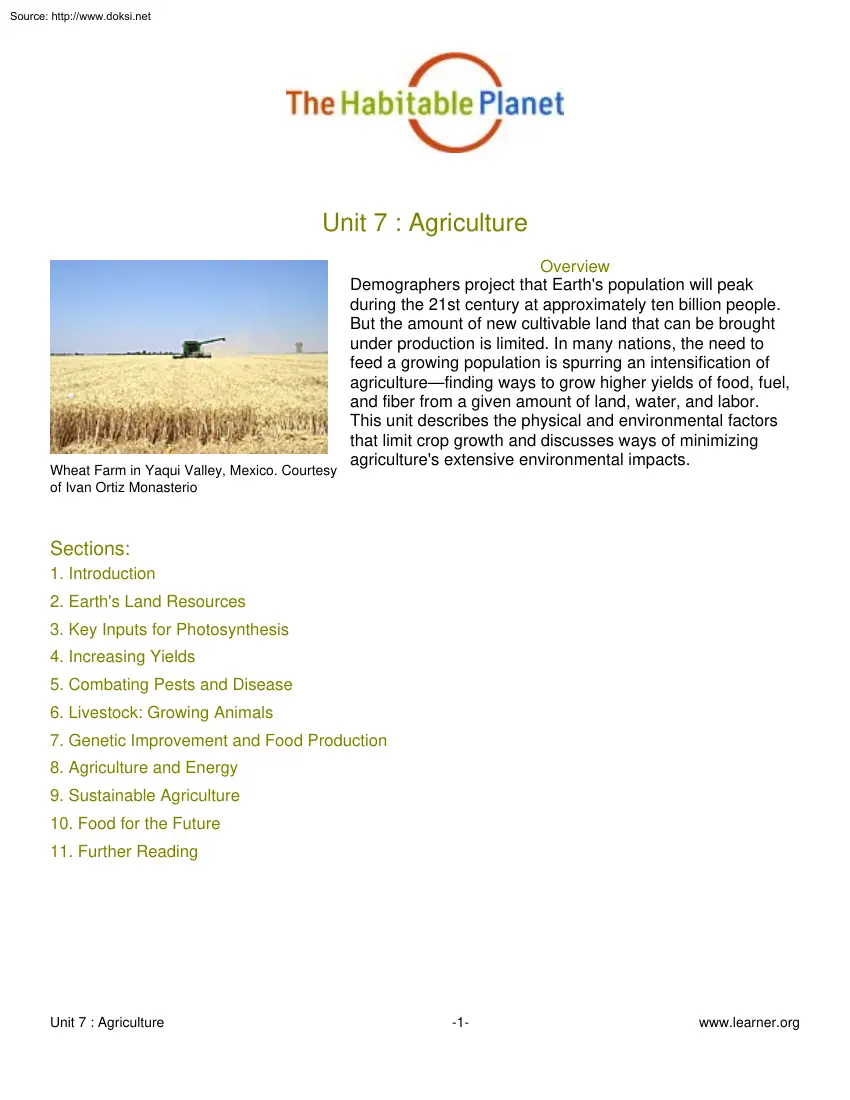 About agriculture
