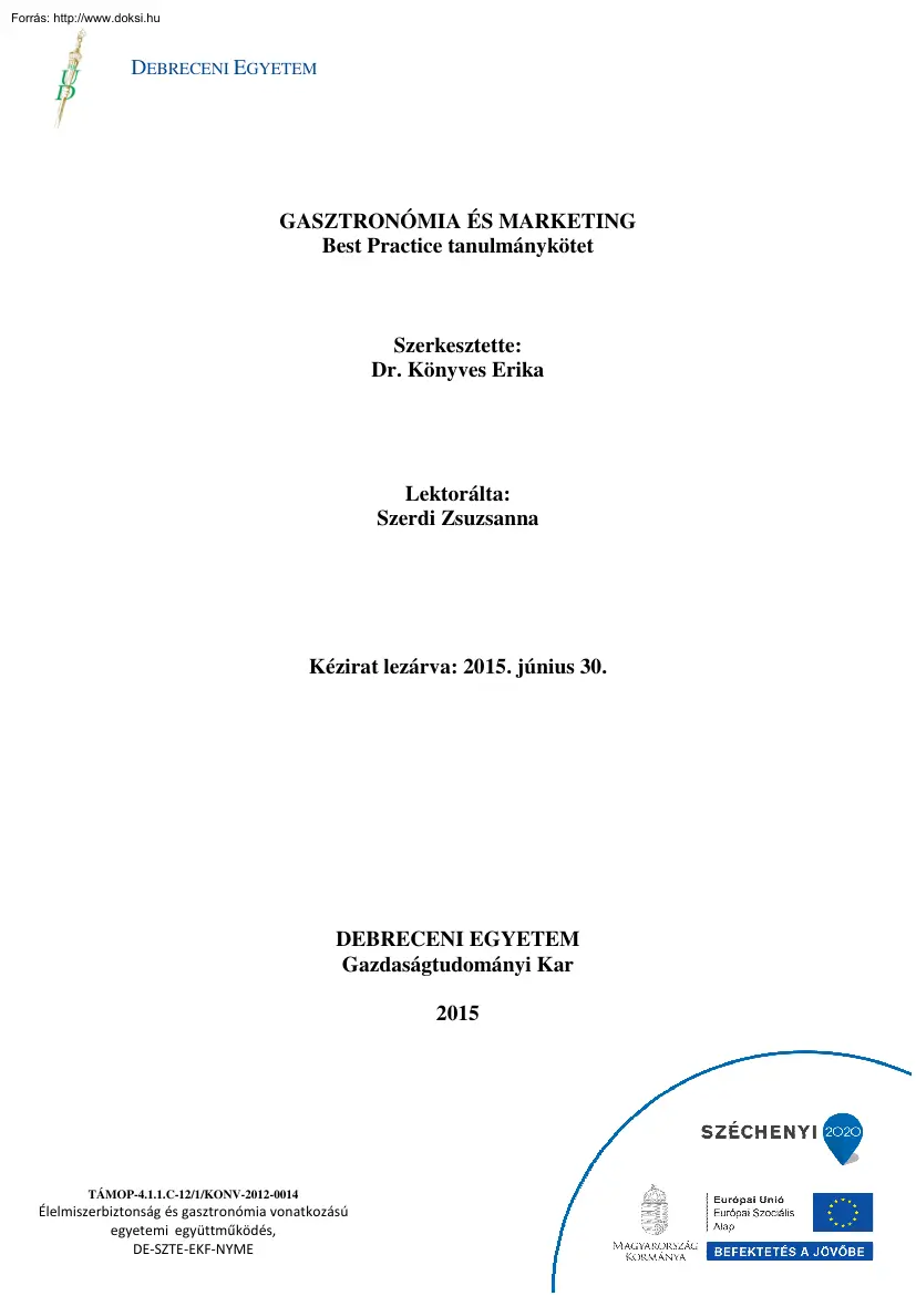 Dr. Könyves Erika - Gasztronómia és marketing