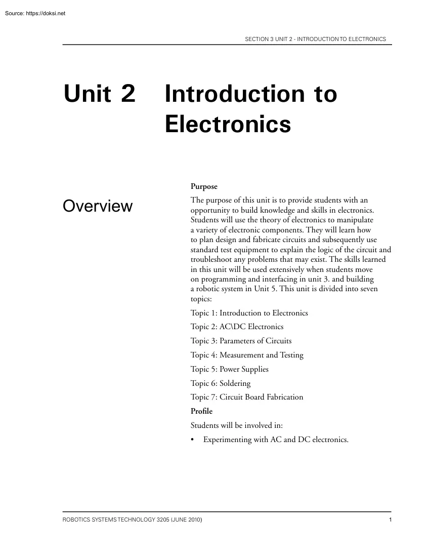 Introduction to Electronics